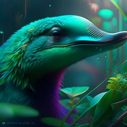 teal platypus blooket digital painting, highly detailed, artstation, sharp focus, illustration, concept art, ruan jia, steve mccurry, beksinski