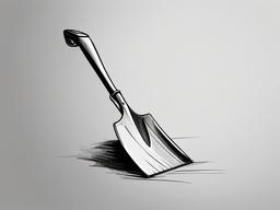 sketch of a shovel  minimal rough sketch scribbles,doodles,black and white