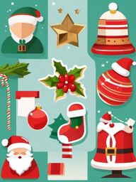 Christmas Clipart,Decorating a holiday-themed website  simple, 2d flat