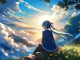 Blue Sky Anime Wallpaper  ,desktop background wallpaper