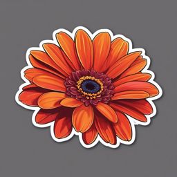 Gerbera Daisy Sticker - Add a pop of color and joy with the bold and cheerful gerbera daisy sticker, , sticker vector art, minimalist design