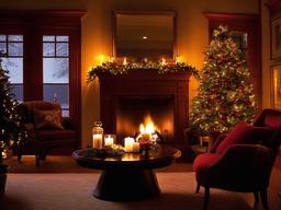 Christmas Fireplace Photo  