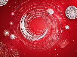 Animated Red Wallpaper-Playful red background with animated doodles like stars and spirals  background wallpaper