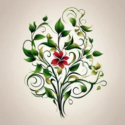 vine design tattoo  simple vector color tattoo