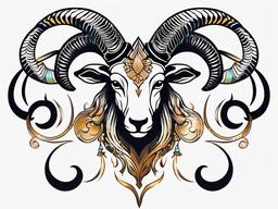 aries elements tattoo  simple color tattoo,white background