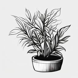 simple drawing of plant  minimal rough sketch scribbles,doodles,black and white