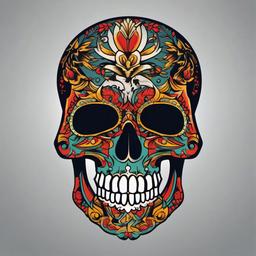 skull skeleton tattoo  simple vector color tattoo
