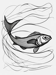 drawing of tilefish  minimal rough sketch scribbles,doodles,black and white