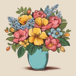 May clipart - May flowers arranged in a bouquet  