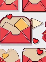 Mailbox and Love Letter Emoji Sticker - Romantic correspondence, , sticker vector art, minimalist design