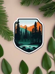 Sequoia National Park sticker- Home to the giant sequoia trees in California, , sticker vector art, minimalist design