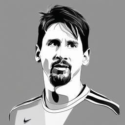 sketch of lionel messi  minimal rough sketch scribbles,doodles,black and white