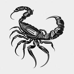 Abstract Scorpion Tattoo - Infuse artistic abstraction into your scorpion tattoo for a unique and visually intriguing design.  simple vector color tattoo,minimal,white background