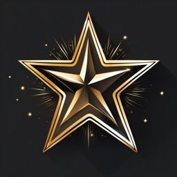 Christmas star shining brightly clipart  simple, 2d flat