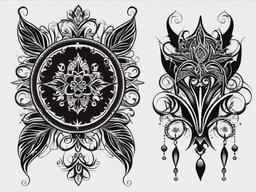 gothic ornamental tattoo  simple vector color tattoo