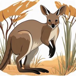 Cute Wallaby in the Australian Outback  clipart, simple