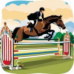 Horse clipart - horse and rider in a show jumping event  