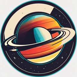 Saturn Ring Sticker - Saturn with its iconic ring system, ,vector color sticker art,minimal