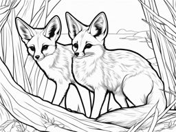 fennec foxes cute animals coloring page 