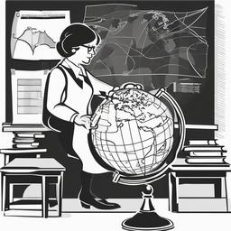 Teacher Teaching clipart - teacher with a globe and map  