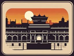 Pune Shaniwar Wada sticker- Historic fortification in Pune, Maharashtra, India, , sticker vector art, minimalist design