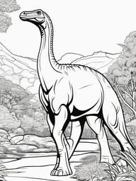 Brachiosaurus Coloring Pages - Long Necked Giant  black outline printable coloring page