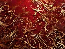 Gold Red Background-Bold red background with shimmering golden sparkles and swirls for an opulent feel  background wallpaper