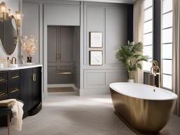 Luxury Glam bathroom offers stylish finishes, plush materials, and decorative accents that create an upscale yet comfortable space for self-care.  