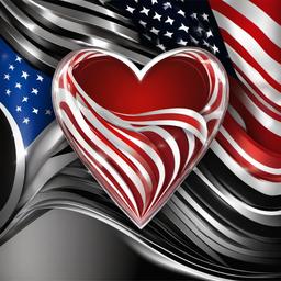 Flag clipart - flag with a heart design  clipart