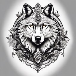 Wolf and Owl Tattoo,union of the owl and the strength of the wolf, tribute to intellect and courage. , tattoo design, white clean background