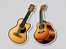 Guitar and Musical Note Emoji Sticker - Harmonic strumming, , sticker vector art, minimalist design