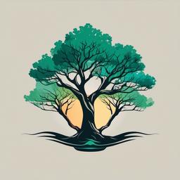 three tree tattoo  simple vector color tattoo