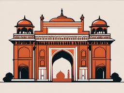 New Delhi clipart - India Gate and Jama Masjid in India, ,color clipart vector style