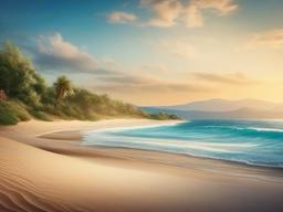 Background Of The Beach - Coastal scene with ocean and sand.  background wallpaper