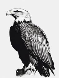 drawing of a bald eagle  minimal rough sketch scribbles,doodles,black and white