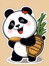 Chubby Panda sticker- Bamboo Buffet Bloopers, , sticker vector art, minimalist design