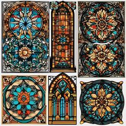 cathedral window tattoo  simple vector color tattoo