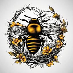 bee nest tattoo  vector tattoo design