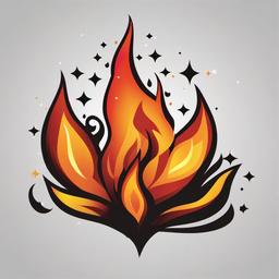 Flame clipart - flame with sparkles  vector clipart