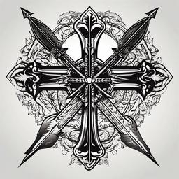 cross and arrow tattoo  vector tattoo design