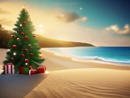 Beach Christmas Background  