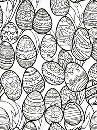 Easter Eggs Coloring Pages - Easter Eggs with paint  simple coloring pages