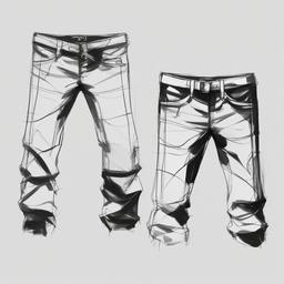 sketch of pants  minimal rough sketch scribbles,doodles,black and white