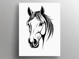 horse head tattoo design  simple tattoo,minimalist,white background