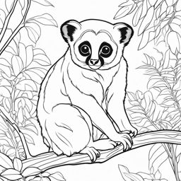 slow lorises cute animals coloring page 