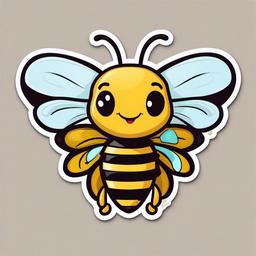 Bee cartoon - buzzing pollinator with a sweet tooth  cartoon sticker style