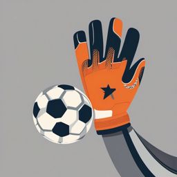 Goalkeeper Gloves and Soccer Ball Clipart - Goalkeeper gloves and a soccer ball in a match.  color vector clipart, minimal style