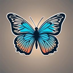 Butterfly with Trail Sticker - Butterfly with a graceful trail, ,vector color sticker art,minimal