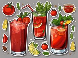 Bloody Mary Brunch sticker- Vodka, tomato juice, spices, and various garnishes, making it the ultimate brunch companion., , color sticker vector art