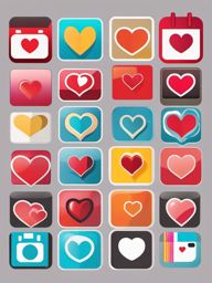 Instagram heart sticker- Social approval, , sticker vector art, minimalist design